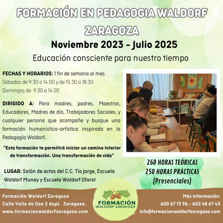 Formación de pedagogía Waldorf en Zaragoza